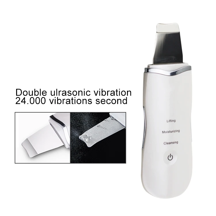 Portable Rechargeable Ultrasonic Skin Spatula Cleaning Home Use Skin Peeling Scrubber
