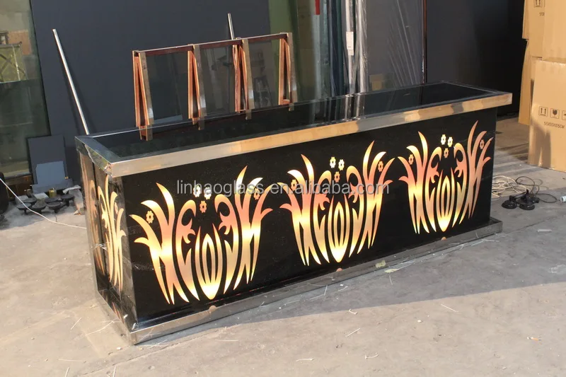 Color changing hotel long reception counter/desk