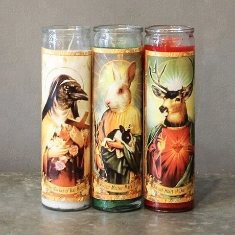 custom color and label mystical 7 day fixed candle in glass for sale