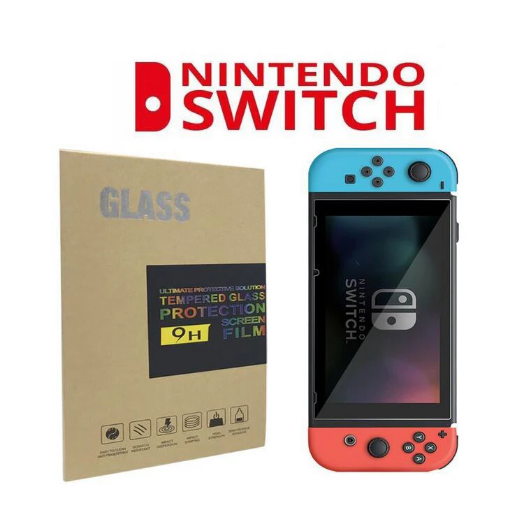 Прозрачная защита экрана с защитой от отпечатков пальцев и ударов твердостью 9h для закаленного стекла Nintendo Switch