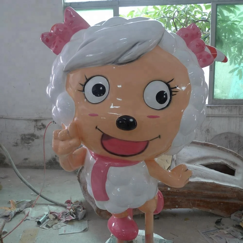 Life size Pleasant Goat and Big Big Wolf decorative sculpture