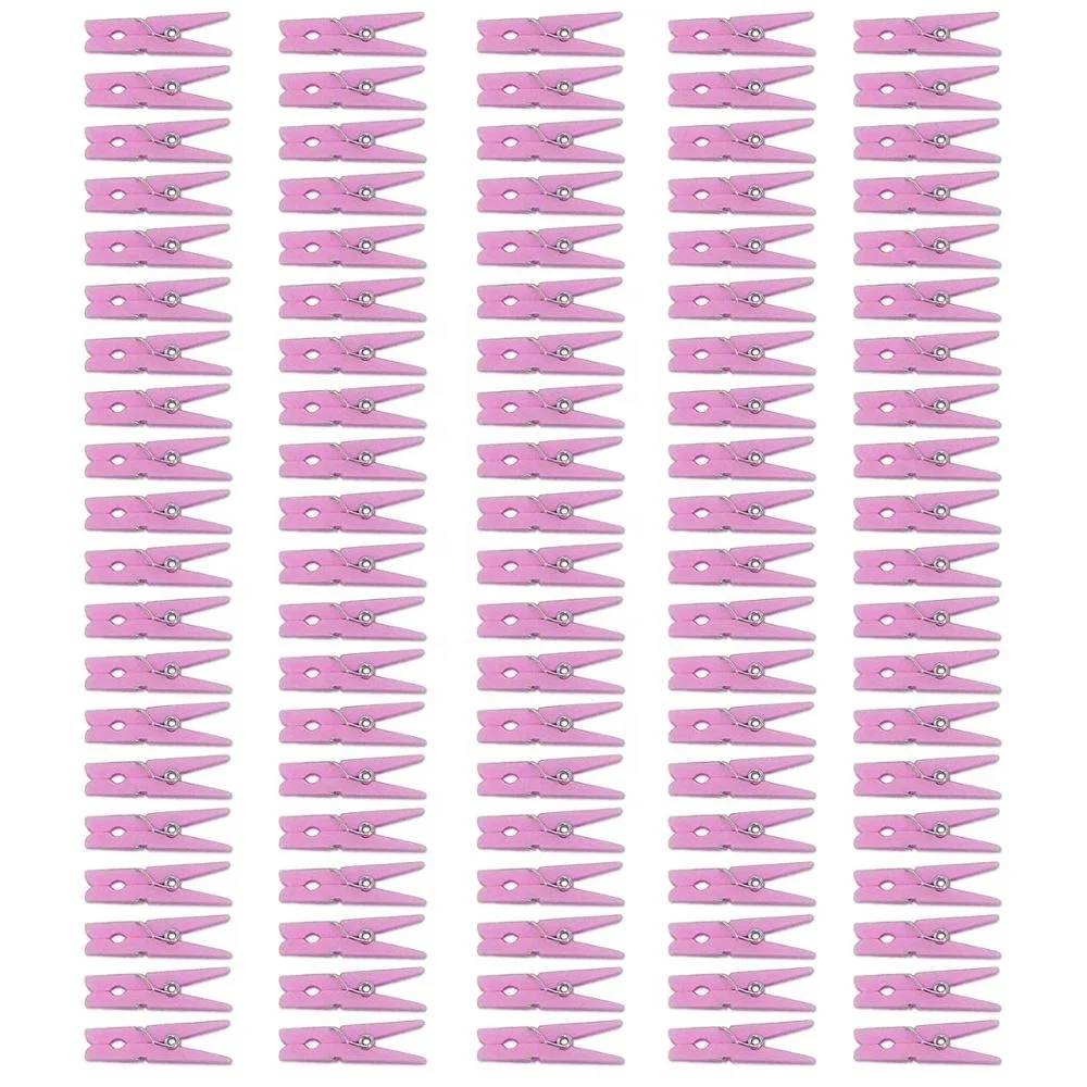 Mini Pink Clothespins 100 Pack  Clothes Pins Plastic Baby Shower Favors Party Game Scatter Decorations DIY