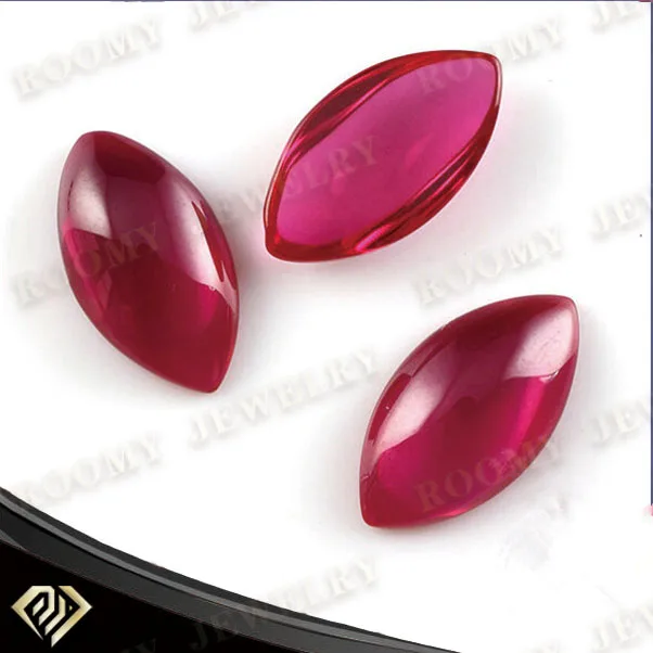 clear ruby cabochon marquise flat back cabochon gemstone