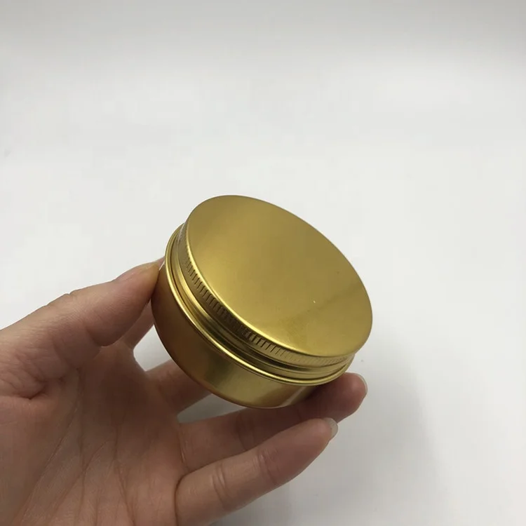 Multi-capacity 15g-100g gold aluminum cream jar / jewelry storage box / candle container