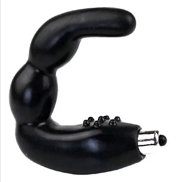 High quality black Sex C shape prostate G vibrator anal plug for massage