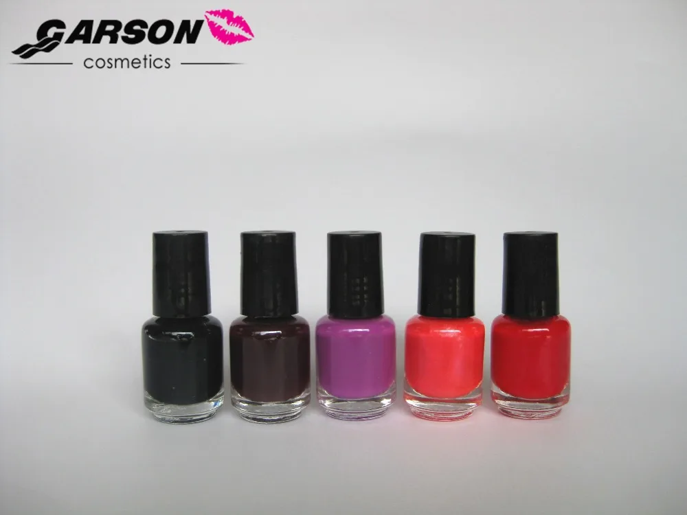 garson mini lovely fashion 4ml nail polish oem private label pure color uv/led lamp gel polish for nail salon