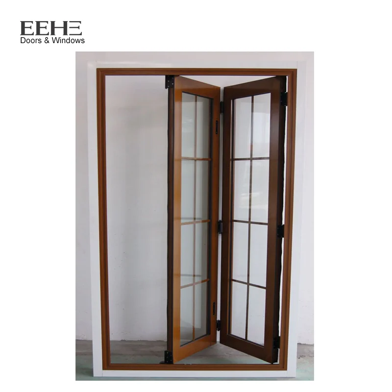 Hot wooden folding doors Bifoldingstyle solid wood doors preferential glass design accordion doors interior