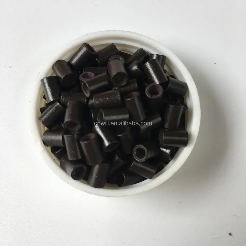 
4.0 3.0 6.0mm Copper Silicone Micro Link 4.0mm hair micro rings beads for loop i tip hair extensions copper silicone tube 5 colo 