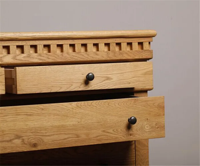 Exporting European living room cabinet french style solid oak wooden storage chest of  8 drawers tallboy