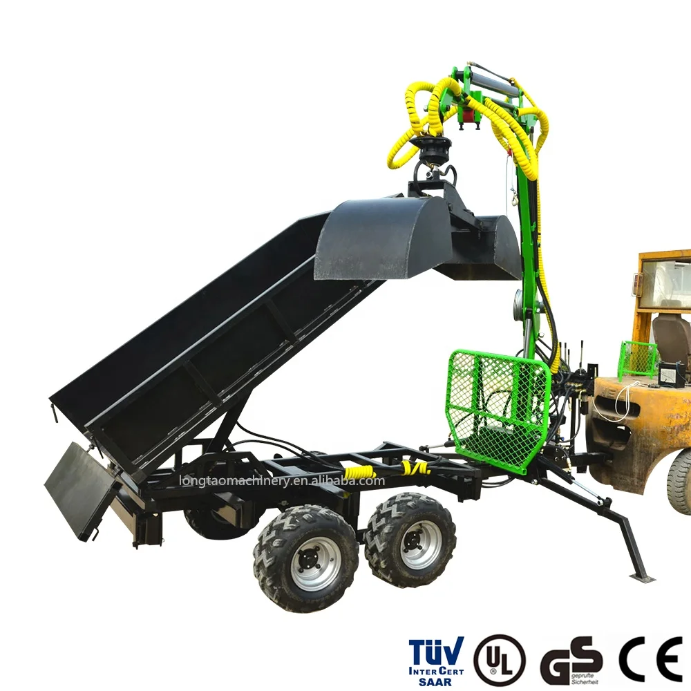 ATV Towable 3 Tons Forestry Timber Crane Trailer with Honda Engine