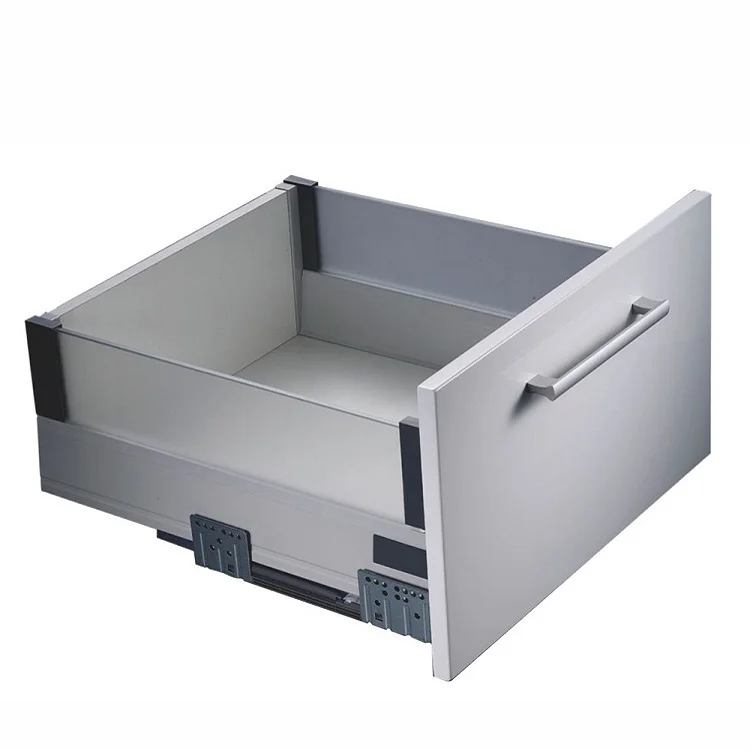 Modern Double Wall Metal Drawer With Glass M32703 for Kitchen Dining Bedroom Bathroom Living Room