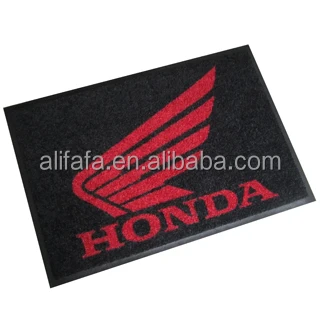 Anti-slip Rubber Backing Custom Motorcycle LOGO Mat