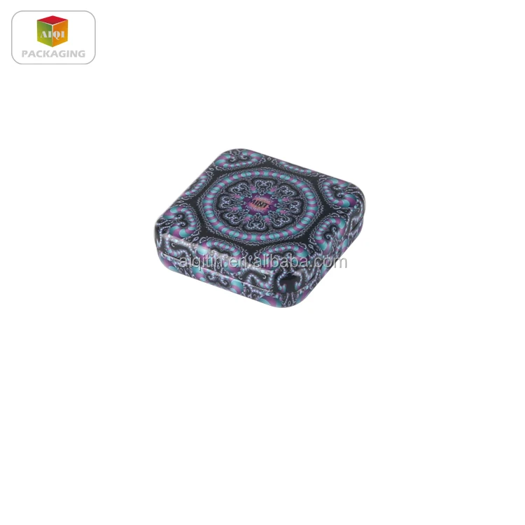 Condom metal tin box with hinged lid