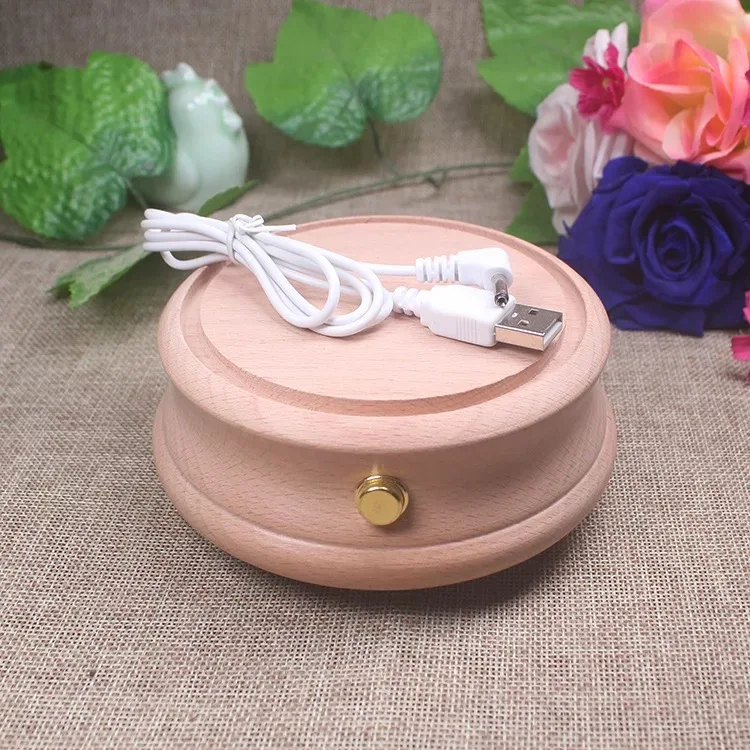 Wholesale glass oval bell jar dome with wooden base and LED