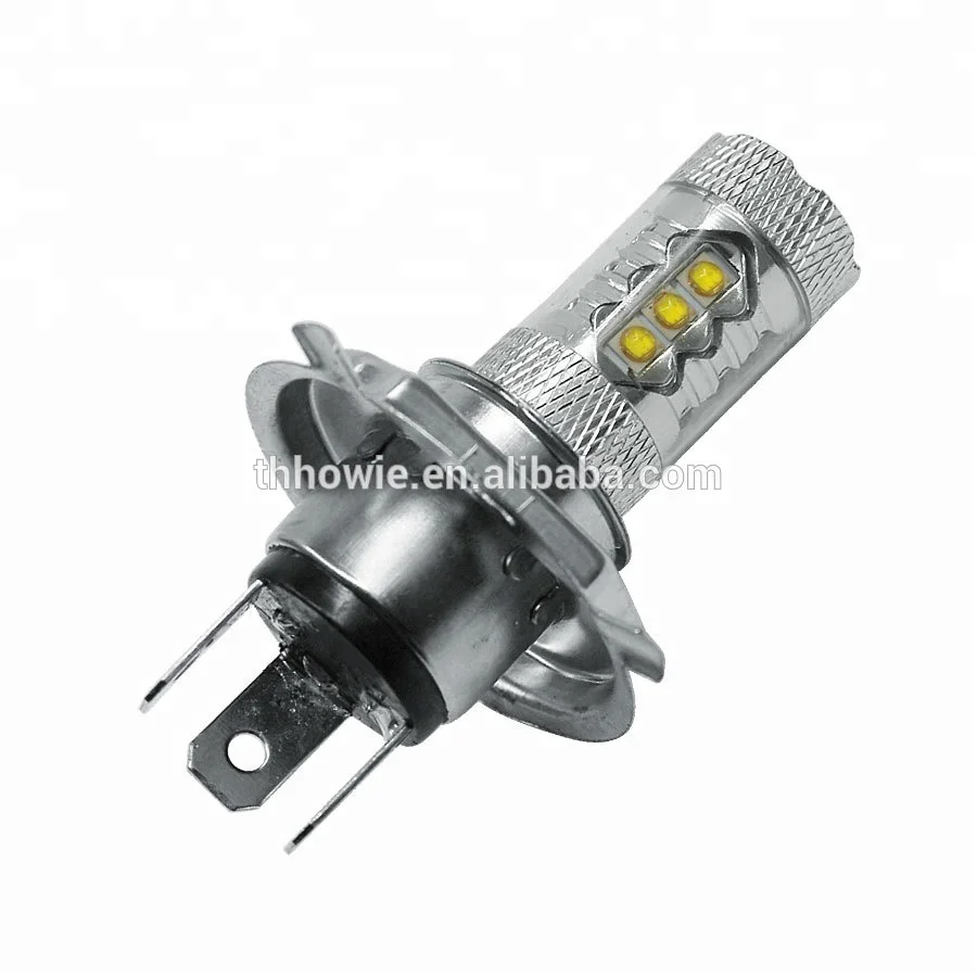 High Power H4 Led High Low Beam 80W Car Headlight Bulb 6000K White 12 volt Automotive Led Head lights H4 Auto Fog Lamp With Lens