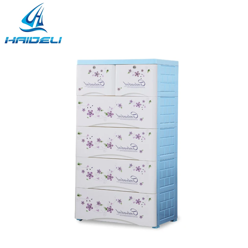 High quality cheap baby drawer storage cabinet plastic 5 drawers