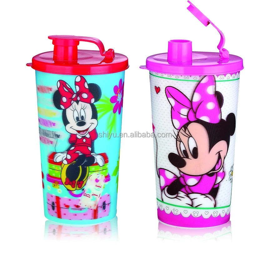
2017 hot selling 3D Lenticular plastic Cup with Lid & Straw 