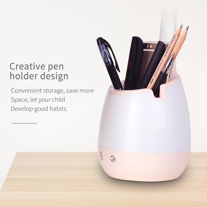 Battery Reading Table Lamp With Pen Holder Magic Touch Sensor Led Desk Lamp Night Light