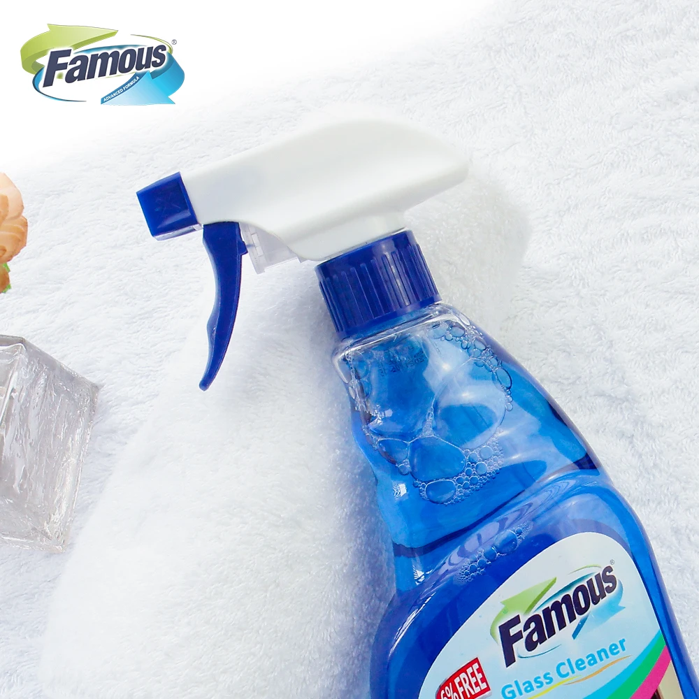 OEM ODM car care products window glass cleaner Car home 500ml blue streak free shine foaming spray windshield car glass cleaner