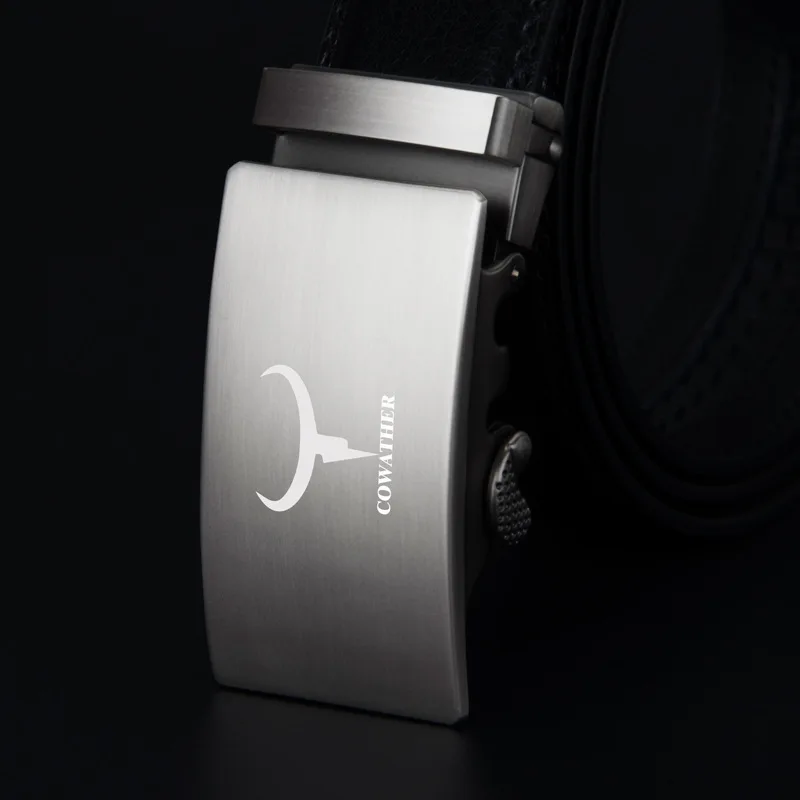 COWATHER Top quality fashion cow genuine leather men belts automatic buckle waist strap fof male cinturones hombre original