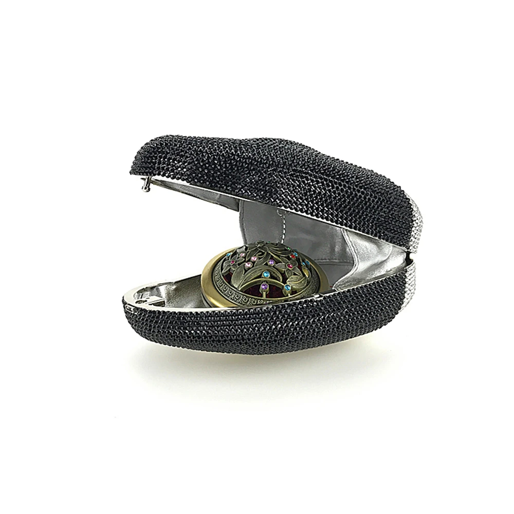 
China animal shape handbags full crystal purse wedding clutches OC3180 