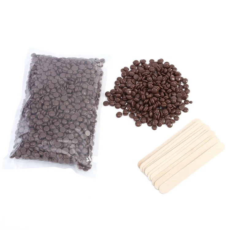 Doll Wax 500g Chocolate Depilatory Hard Wax Beans kit Body Hair Removal For Man / Woman Salon/Household Use