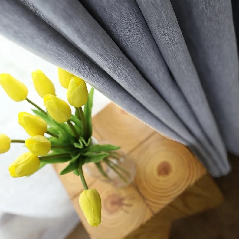 curtains made in china wood linen like fabric thick fabric blackout curtain slub fabric stock with ring top