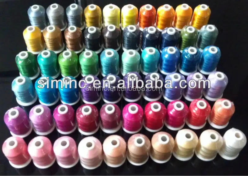 
Hot Selling 61 Brother Colors Polyester Embroidery Thread 120D/2 1000M Each for Brother Machine 