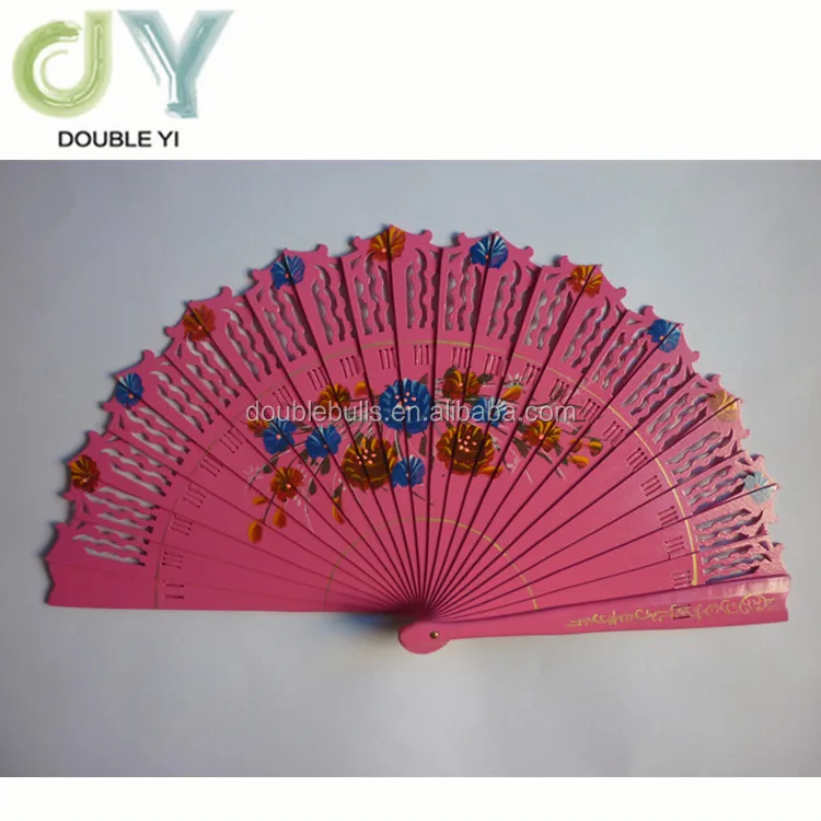 Custom superior quality hand painted spanish wood fan