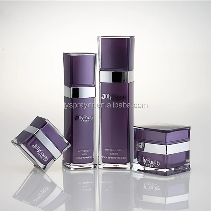 Acrylic cosmetic products pump airless bottles and cap pp inner plastic cosmetoc jars