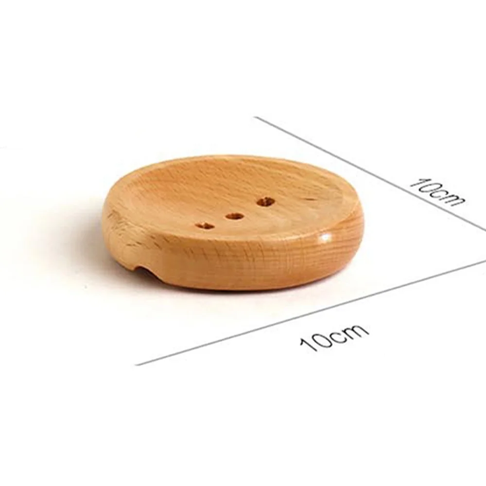 Bathroom Wooden Soap Case Holder Sink Deck Bathtub Shower Dish Round Hand Craft Natural Wooden Holder for