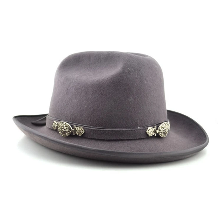 Winter Plain Dyed Wool Felt  Custom Decoration Fedora Hat