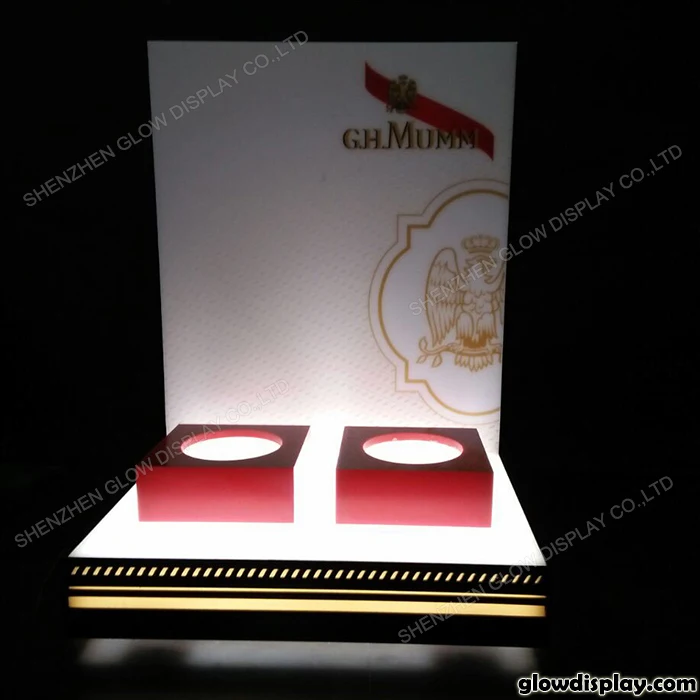 GlowDisplay Acrylic Illuminated GH Mumm Champagne Glorifier Bottle Display