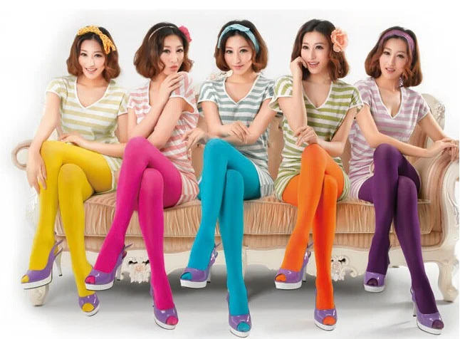 Модные яркие шелковые колготки 120D для женщин