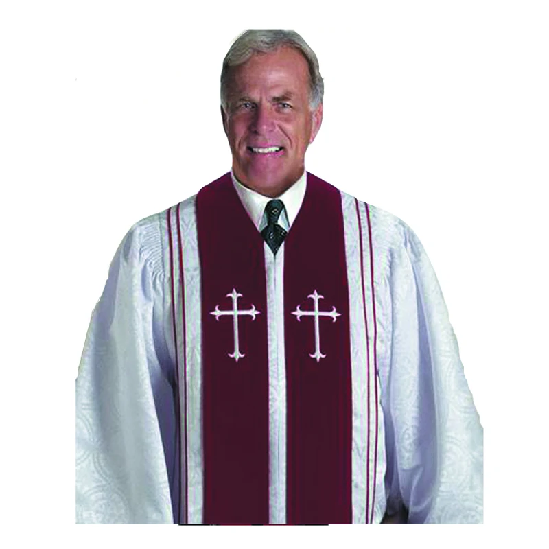 
High quality long church gown white catholic church robes 