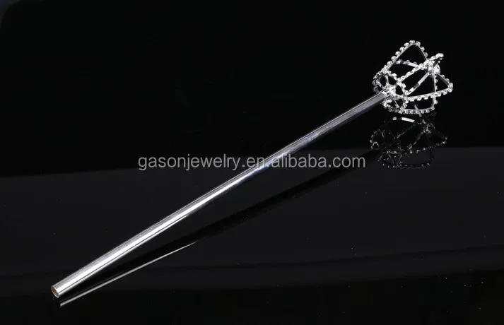 Free customized silver diamond queen wand gold Beauty tiara pageant rhinestone winner scepters