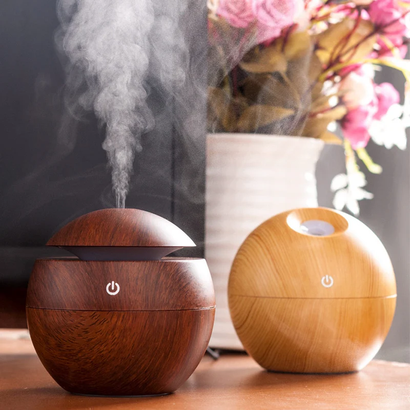 JanueLife Alibaba new products 130ml Wood Grain mini USB UFO shape humidifier, mini USB aroma diffuser