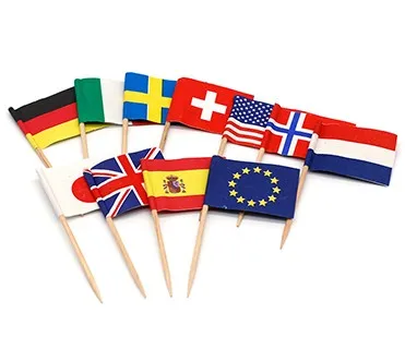 Modern best sell bulk food paper wold flags toothpicks