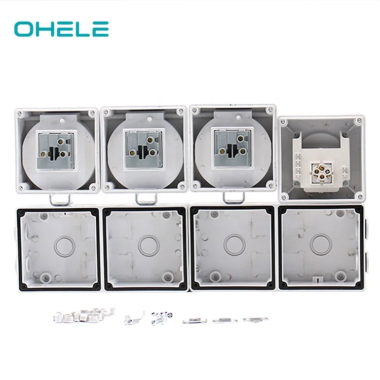 
white electric switch Weather proof wall socket and switch 