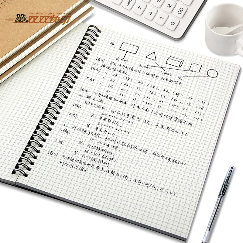 NP002 factory price dot grid custom spiral kraft notebook printing