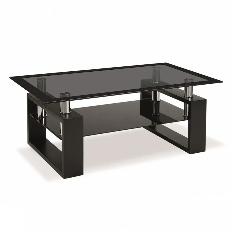 Дешевая мебель новый стиль высокое качество современный черный стеклянный журнальный столик