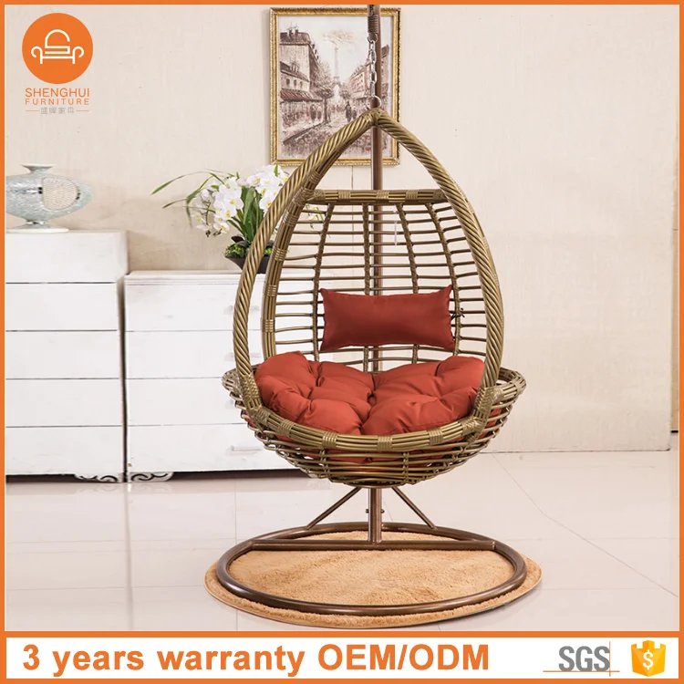 
Indian Style PE Rattan Bird Nest Balcony Outdoor Indoor Wicker Cocoon Hanging Swing Egg Chair 