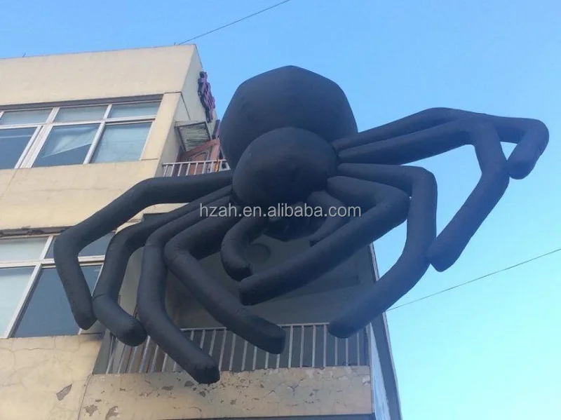 5m Giant Hanging Inflatable Black Spider Model for Halloween Decoration