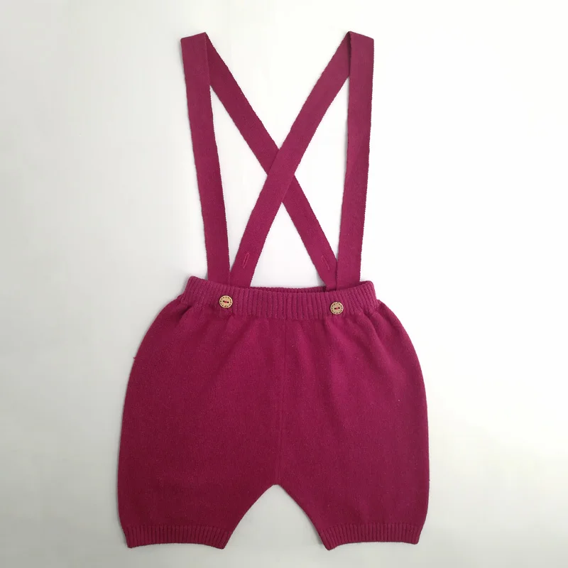 
Manufacturer wine red cotton baby boy pants with braces 