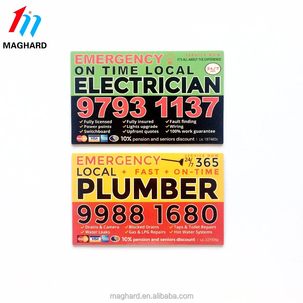 Promotion Sydney Plumber electrician flat paper fridge magnet sticker