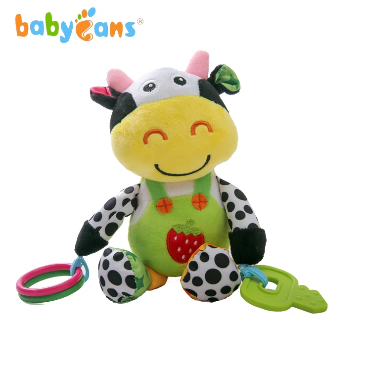 Hot Sale Cow Stuffed Plush Musical Toy Baby Soft Hanging Toys