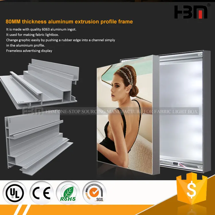 Оптовая продажа силиконовых края графический фрейм односторонний алюминиевый профиль для текстильной лайт-бокс