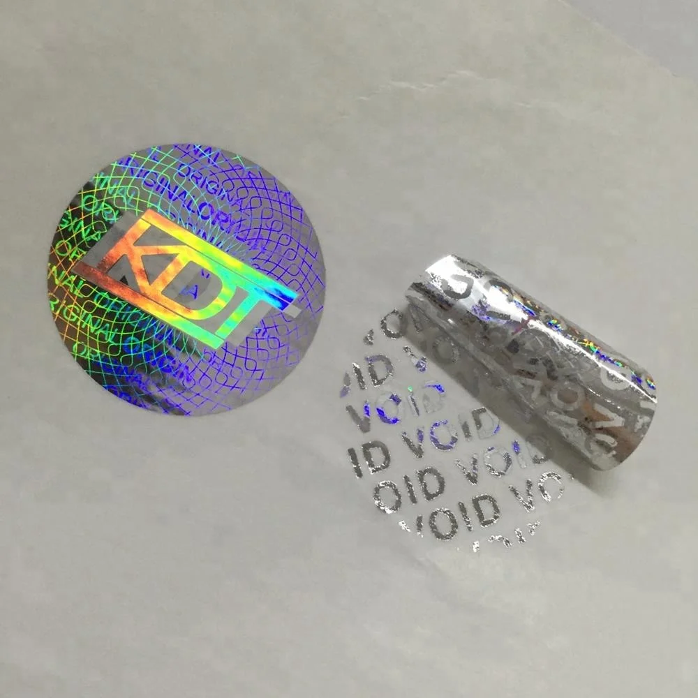 Rainbow effect custom 3d hologram sticker with custom VOID tamper resistant if removed