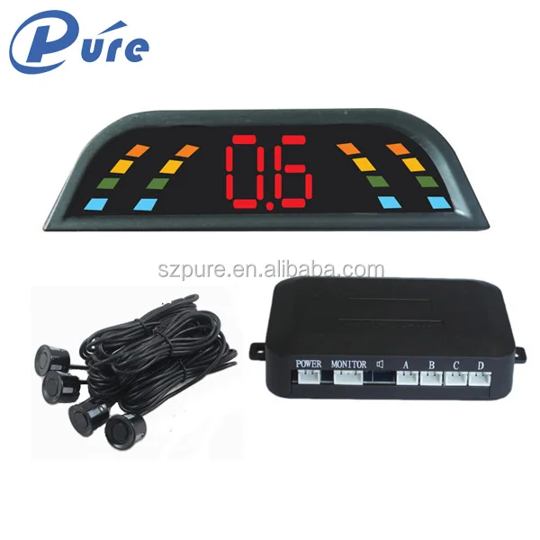 Beeper Parking Guidance System LED Monitor Kit Original Car Reverse Parking System 4 Sensors Radar System