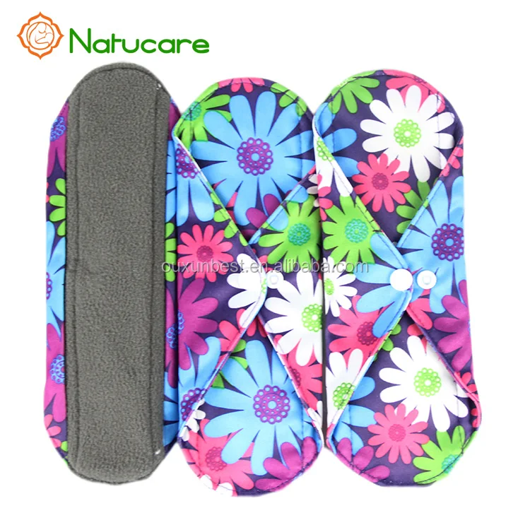 
Reusable Charcoal Bamboo Cloth Menstrual Pads Washable Sanitary Pads 